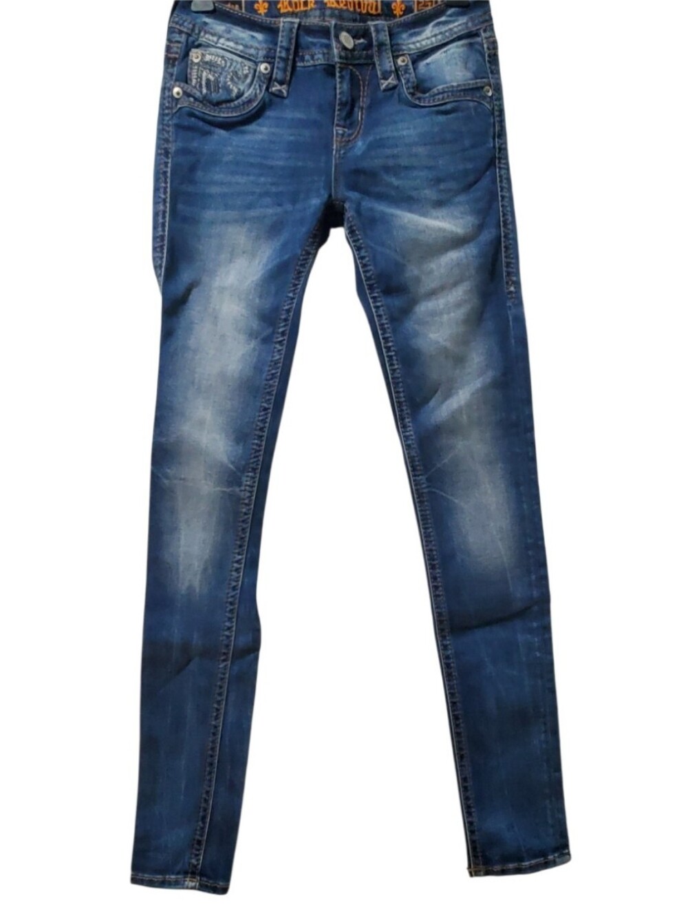 Rock Revival Classic Women's Skinny Blue Denim Jeans Size 25